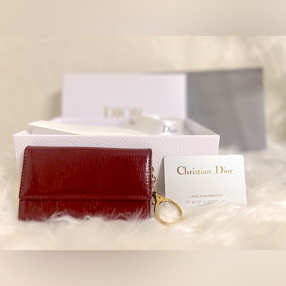 🔥Full Set🔥 Christian Dior Patent Leather Card Holder / Key Cles